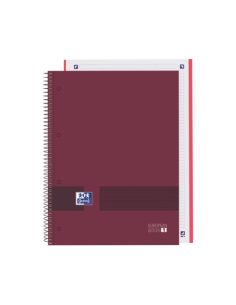 Oxford & You Europeanbook A4-Tapa Extradura - Cuaderno de 80 Hojas - Tamaño A4-- Cuadricula 5x5 - Color Burdeos