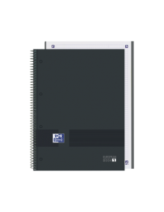 Oxford & You A4-Europeanbook - Tapa Extradura Resistente - Cuadricula 5x5 - 80 Hojas - Color Negro