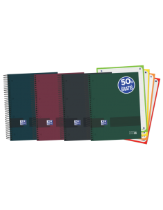 Oxford & You Cuaderno A5-Tapa Extradura Europeanbook - 120 Hojas - Cuadricula 5x5 - Colores Surtidos