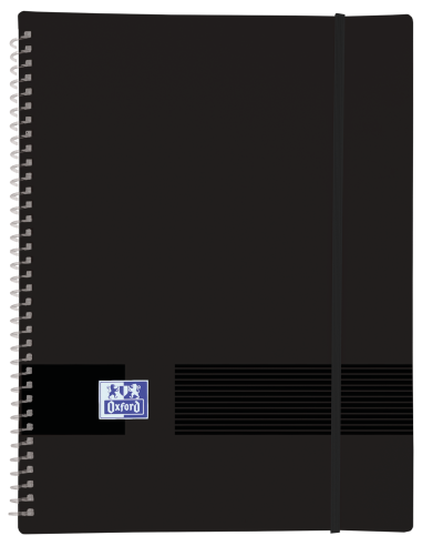 Oxford Live & Go A4 Carpeta de Fundas - Tapa de Plastico Opaco - Espiral 30 Fundas - Color Negro