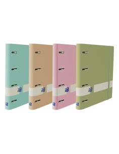 Oxford Nature Europeanbinder A4-Tapa Extradura 4x35 Surtido con Recambio Pastel 5x5 - Carpeta Ecologica con Tapa Dura -