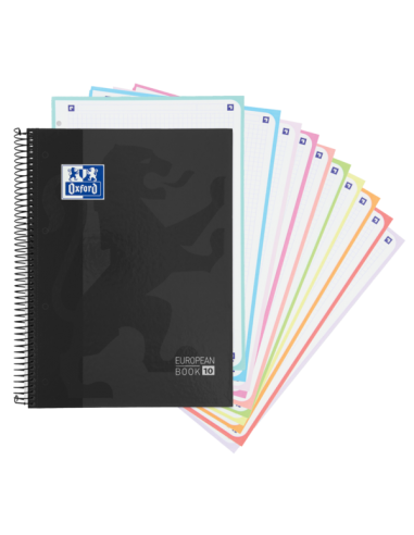 Oxford School Classic A4-Tapa Extradura Europeanbook - 10 5x5 - 150 Hojas - Color Negro
