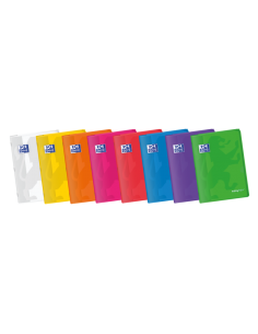 Oxford Easybook A4 Libreta Grapada - Tapa de Plastico Resistente - 48 Hojas con Margen - Cuadricula 4x4 - Colores Surtidos