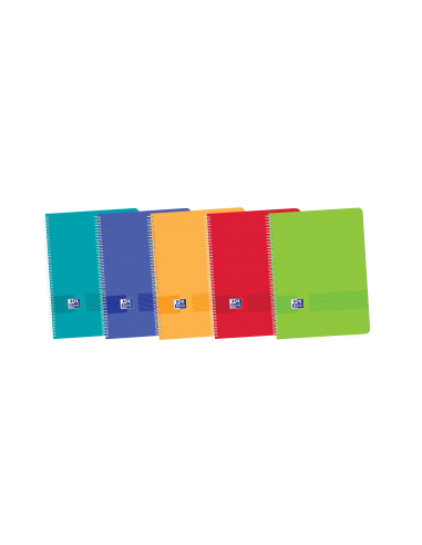 Oxford Live & Go Europeanbook A4-- Tapa de Plastico - 1 Linea 2 Margenes - 80 Hojas - Colores Surtidos