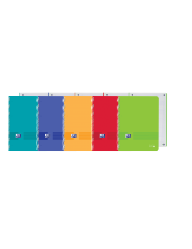 Oxford Live&Go Europeanbook 1 Tapa de Plastico A4-5x5 - Tamaño A4-- 80 Hojas - Colores Surtidos