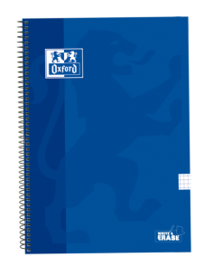 Oxford School Classic Cuaderno Espiral Tapa Extradura Write&Erase - Folio 4x4 con Margen - 80 Hojas - Color Azul Marino