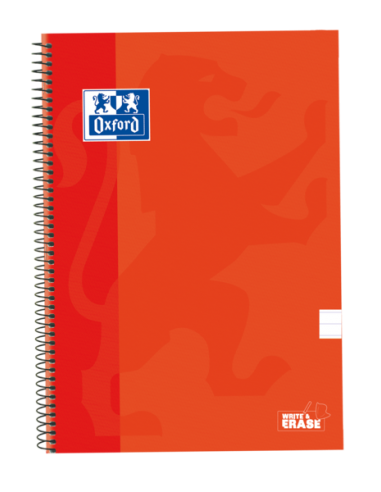 Oxford School Classic Cuaderno Espiral Tapa Extradura Write&Erase - Folio 1 Linea con Margen - 80 Hojas - Color Naranja