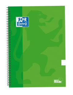 Oxford School Classic Cuaderno Espiral Tapa Extradura Write&Erase - Folio Pauta 3.5mm - 80 Hojas - Color Verde