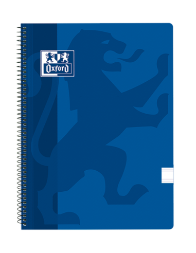Oxford School Classic Cuaderno Espiral Tapa de Plastico Folio - Pauta 2.5 con Margen - 80 Hojas - Color Azul Marino