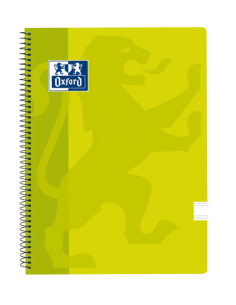 Oxford School Classic Cuaderno Espiral Tapa de Plastico Folio - Pauta 2.5 con Margen - 80 Hojas - Color Lima