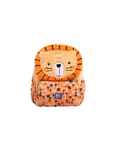 Oxford Kids Mochila Infantil 8.5L Tacto Suave Peluche Surtido Leo Leon - Diseño Adorable de Leon - Tacto Suave y Comodo -