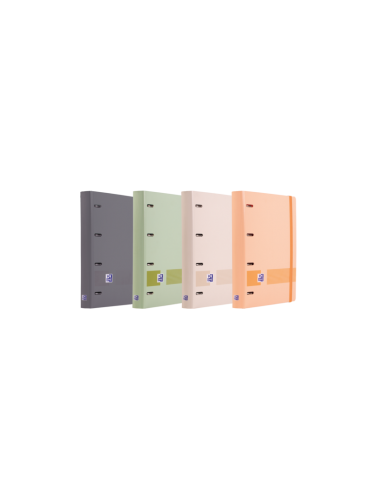 Oxford Europeanbinder Boreal A4-Carpeta Resistente - Tapa de Plastico Polifoam Suave - Lomo de 45mm - Anillas 4Dx35mm -
