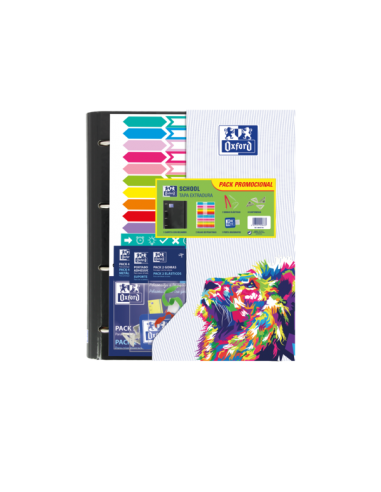 Oxford Europeanbinder Oxfcla A4-- Carpeta de Tamaño A4-- Diseño Escolar - Incluye Separadores - Colores Surtidos