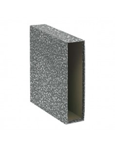 Dohe Fundas de Archivadores - Tamaño A4 - Carton Forrado con Papel Impreso - para Archivador Jaspeado gris - Natural