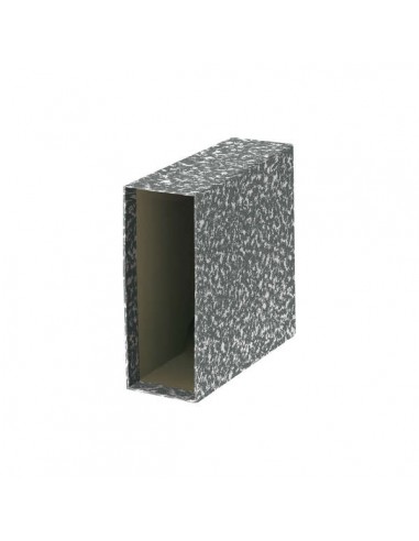 Dohe Fundas de Archivadores - Carton Forrado con Papel Impreso - Tamaño Cuarto Natural - Jaspeado gris