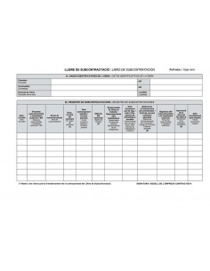 Dohe Libros de Subcontratacion Din A4 Apaisado - 10 Hojas Numeradas - Hojas Autocopiativas