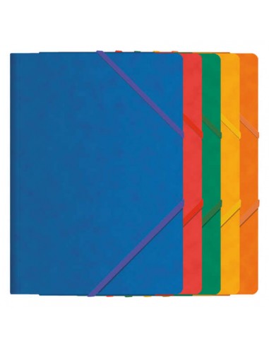Dohe Carpeta de Gomas con Tres Solapas - Tamaño Folio - Fabricada en Cartulina de Primera Calidad - Plastificada - Cierre de