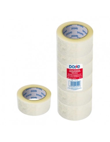 Dohe Cinta de Sellado de Embalajes - 50mm de Ancho - Resistente y Adhesivo Potente - Silenciosa - Transparente