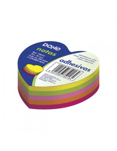 Dohe Cubos de Notas Reposicionables Neon - 75mm - Cubo de 250 Hojas - Papel de 75gr - Ideal para Oficina y Escuela