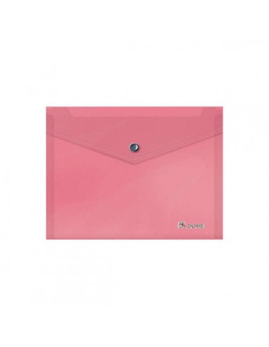 Dohe Carpeta A5 Apaisada - 150 Micras - Apertura Superior y Cierre Broche Automatico - Polipropileno Resistente