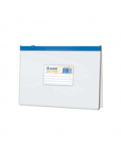 Dohe Bolsa Zipper Apaisada PVC Transparente 200 Micras - Tamaño A5 - Apertura Superior - Cierre Zip Hermetico