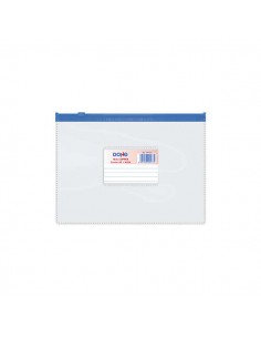 Dohe Bolsa Zipper Apaisada PVC Transparente 150 Micras - Tamaño A5 - Cierre Zip Hermetico - Apertura Superior