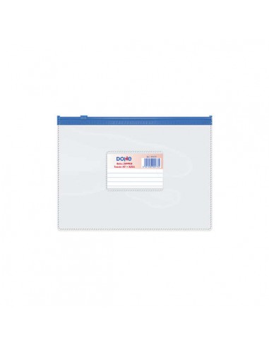 Dohe Bolsa Zipper Apaisada PVC Transparente 150 Micras - Tamaño A5 - Cierre Zip Hermetico - Apertura Superior