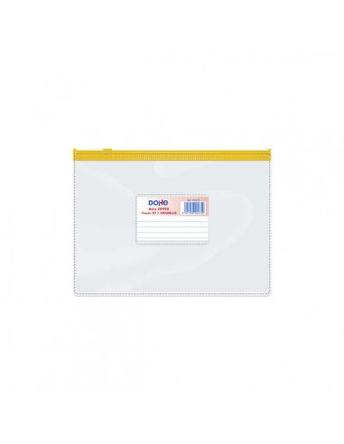 Dohe Bolsa Zipper Apaisada PVC Transparente 150 Micras - Tamaño A5 - Apertura Superior - Cierre Zip Hermetico