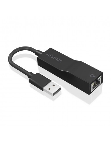 Aisens Conversor USB 3.0 a Ethernet Gigabit 10 100 1000 Mbps - 15cm - Color Negro