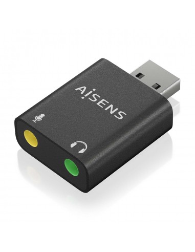 Aisens Conversor USB-A a Audio 48KHz - USB-A M-2xJACK 3.5 H - Color Negro