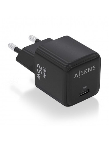 Aisens Cargador Gan 25W - 1xUSB-C PD3.0 QC4.0 - Color Negro