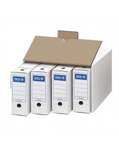 Dohe Archivo Definitivo Tamaño Folio - Capacidad para 4 Unidades - Fabricado en Carton Blanco de Primera Calidad