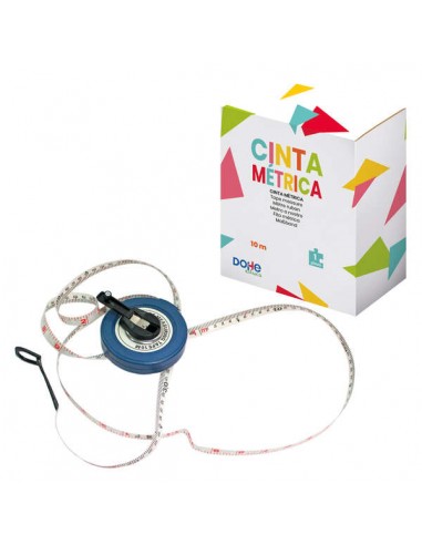 Dohe Cinta Metrica Enrollable - 10 Metros de Longitud - graduada en Centimetros - Ideal para Longitudes Largas - Recomendado