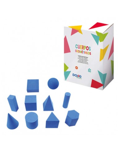 Dohe Coleccion de Cuerpos Geometricos - Incluye Prismas y Piramides - Cubo-Cilindro-Cono y Esfera - Ideal para Segundo