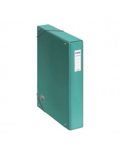 Dohe Caja de Carton Forrado con Papel Impreso y Plastificado - Tarjetero con Etiqueta en el Lomo - Sistema de Cierre con