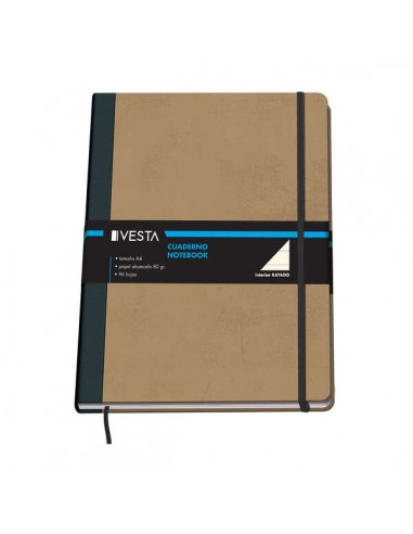 Dohe Cuaderno Cartone con Puntas Redondeadas - 96 Hojas de Papel Ahuesado de 80gr - Tapa en Tres Piezas con Lomera de Tela -