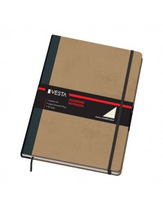 Dohe Cuaderno Cartone con Puntas Redondeadas - 96 Hojas de Papel Ahuesado de 80gr - Tapa en Tres Piezas con Lomera de Tela -