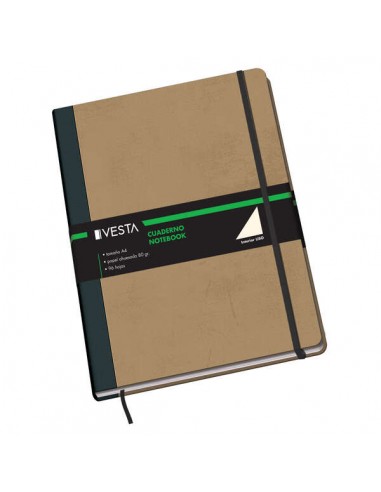 Dohe Cuaderno Cartone con Puntas Redondeadas - 96 Hojas de Papel Ahuesado de 80gr - Tapa en Tres Piezas con Lomera de Tela -