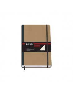 Dohe Cuaderno Cartone con Puntas Redondeadas - 96 Hojas de Papel Ahuesado de 80gr - Tapa en Tres Piezas con Lomera de Tela -