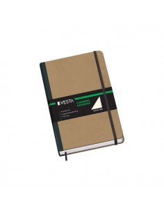 Dohe Cuaderno Cartone con Tapa en Tres Piezas - 96 Hojas de Papel Ahuesado de 80gr - Cierre de Gomas y Cinta de Registro