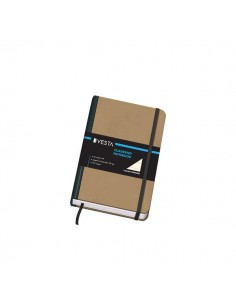 Dohe Cuaderno Cartone con Puntas Redondeadas - 96 Hojas de Papel Ahuesado de 80gr - Tapa en Tres Piezas con Lomera de Tela -