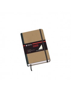 Dohe Cuaderno Cartone con Puntas Redondeadas - 96 Hojas de Papel Ahuesado de 80gr - Tapa en Tres Piezas con Lomera de Tela -