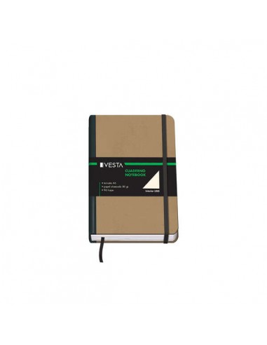 Dohe Cuaderno Cartone con Puntas Redondeadas - 96 Hojas de Papel Ahuesado de 80gr - Tapa en Tres Piezas con Lomera de Tela -