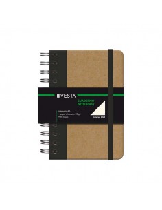 Dohe Cuaderno Cartone con Puntas Redondeadas - Tapa en Tres Piezas - Encuadernacion Doble Espiral Negro - 96 Hojas de Papel