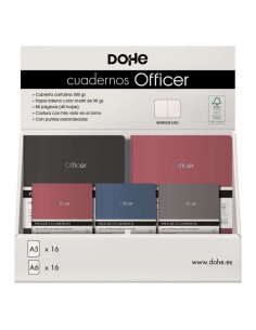 Dohe Expositor de Cuadernos Officer - Tamaño A5 y A6 - Cubierta en Cartulina de 300g - Estampacion en Portada - Interior de