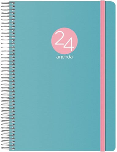 Dohe Menphis Agenda Anual - Dia Pagina - Cubierta de Plastico - Sabado y Domingo misma Pagina - Cierre con Goma Elastica -