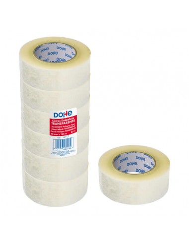 Dohe Cintas de Sellado de Embalajes - 6uds - Polipropileno Resistente - Adhesivo Potente - Transparente