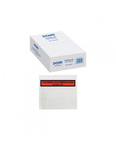 Dohe Caja de 250 Sobres Autoadhesivos - para Envio de Documentos - Packing List Especial Envios
