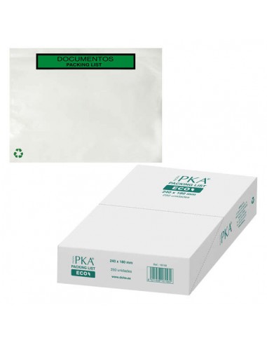 Dohe Caja de 250 Sobres Autoadhesivos Ecologicos - para Envio de Documentos - Packing List Especial Envios