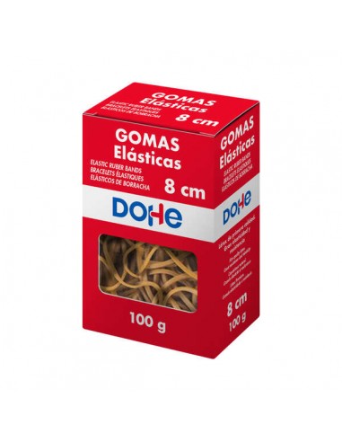 Dohe Gomas de Borrar - Longitud 8cm - Fabricadas en Latex de Gran Resistencia y Elasticidad - Caja de 100gr